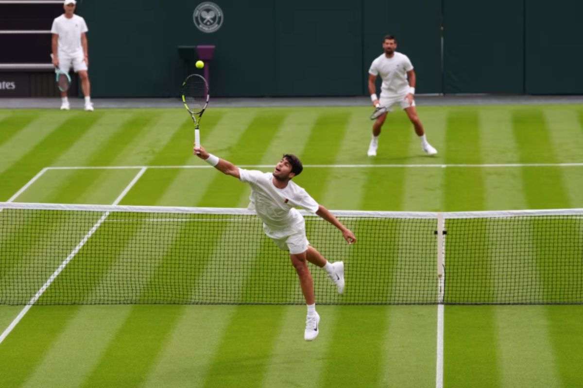 Allenamento tra Alcaraz e Djokovic