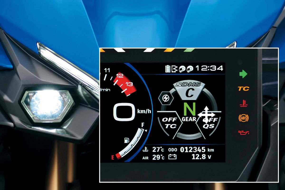 Display e frontale della moto